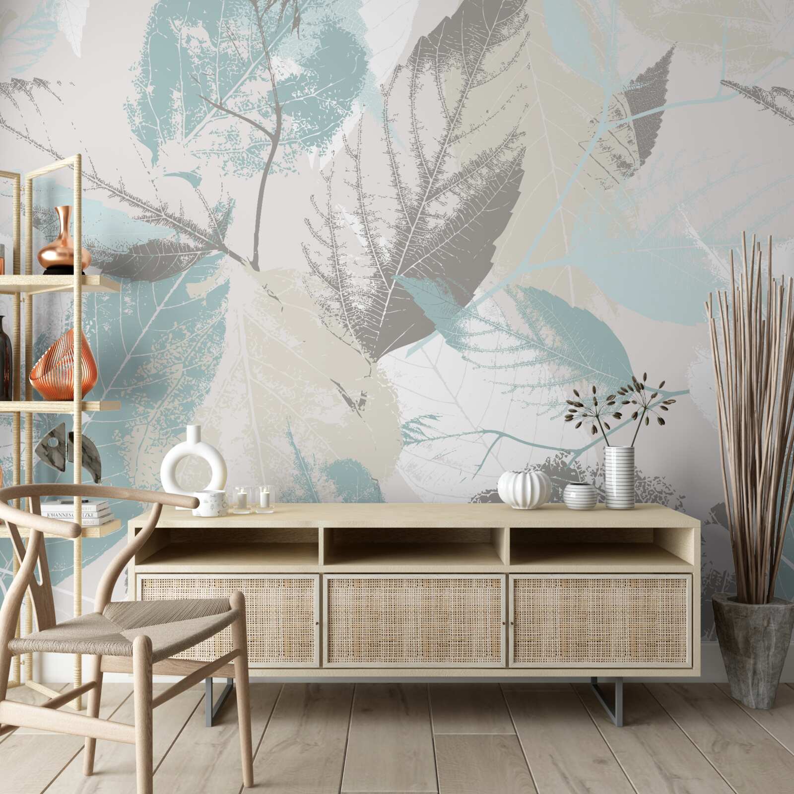 Фотошпалери мазки пензлем у формі листка