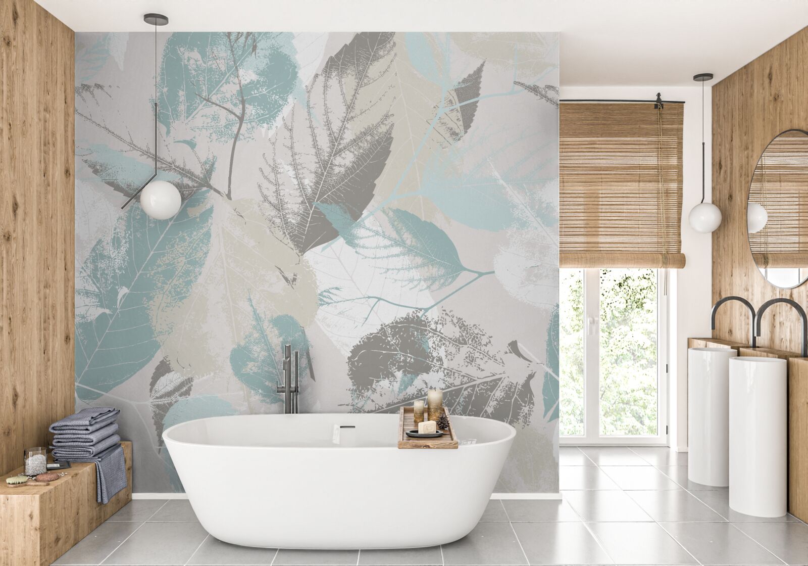 Фотошпалери мазки пензлем у формі листка