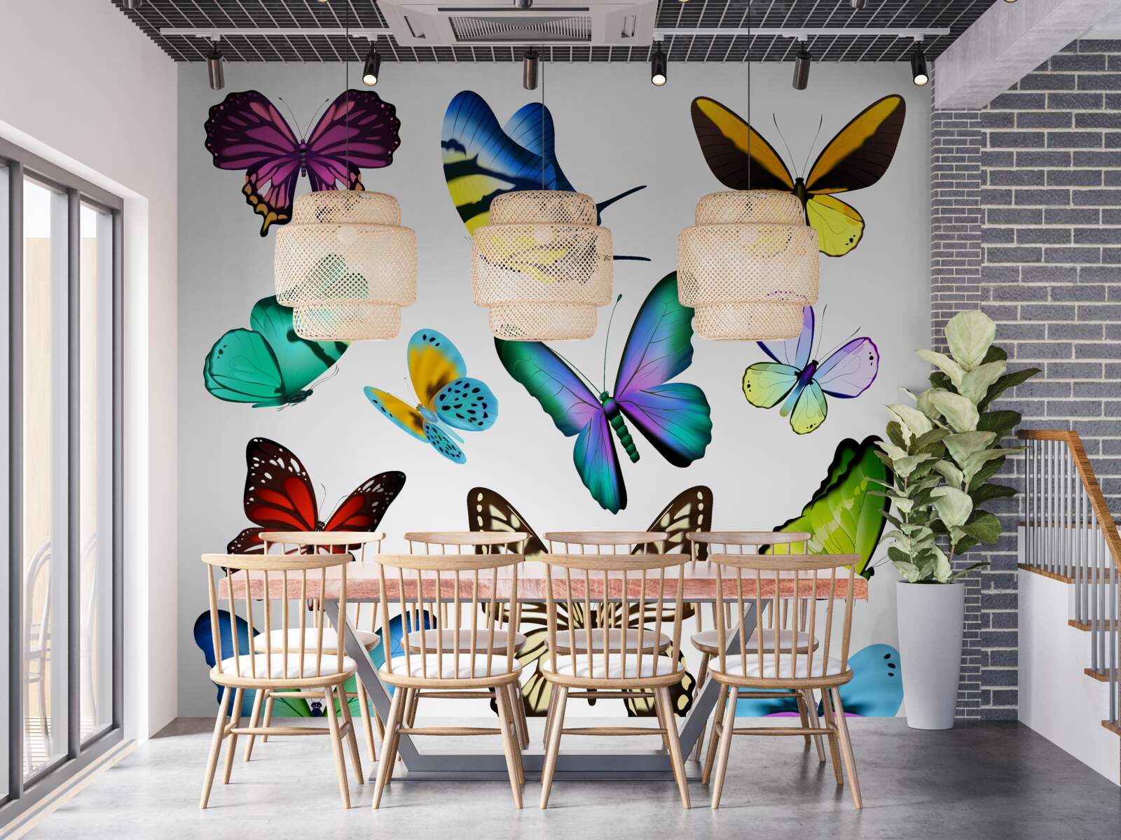 Фотошпалери акварель із зображенням скандинавського листя