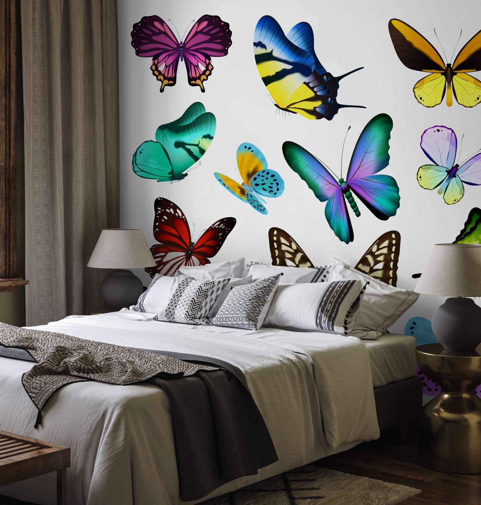 Фотошпалери акварель із зображенням скандинавського листя