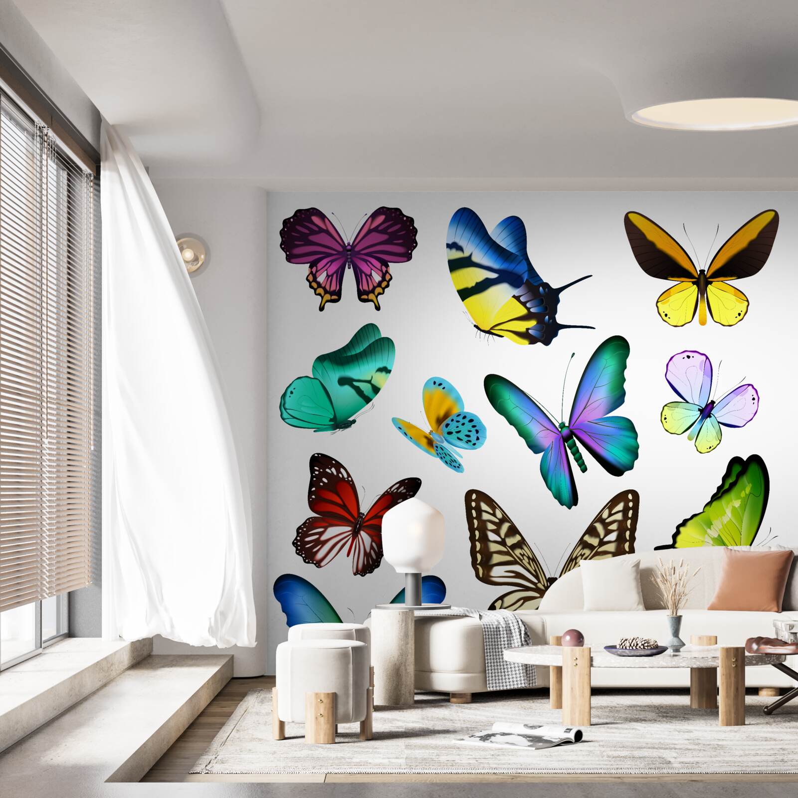 Фотошпалери акварель із зображенням скандинавського листя