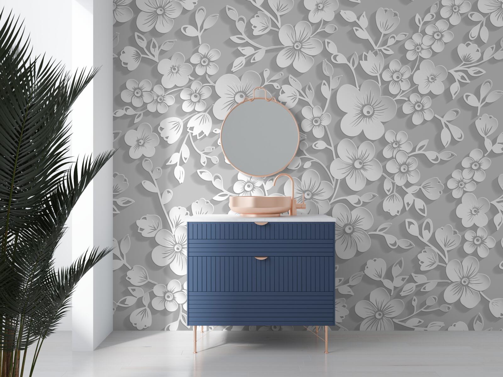 Фотошпалери тло усіяне тонкими білими квітами