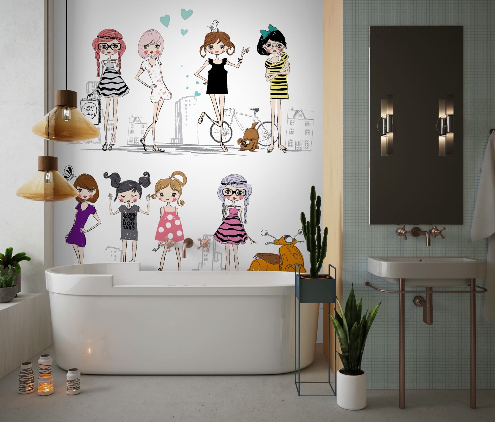 Фотошпалери анімовані стильні дівчата