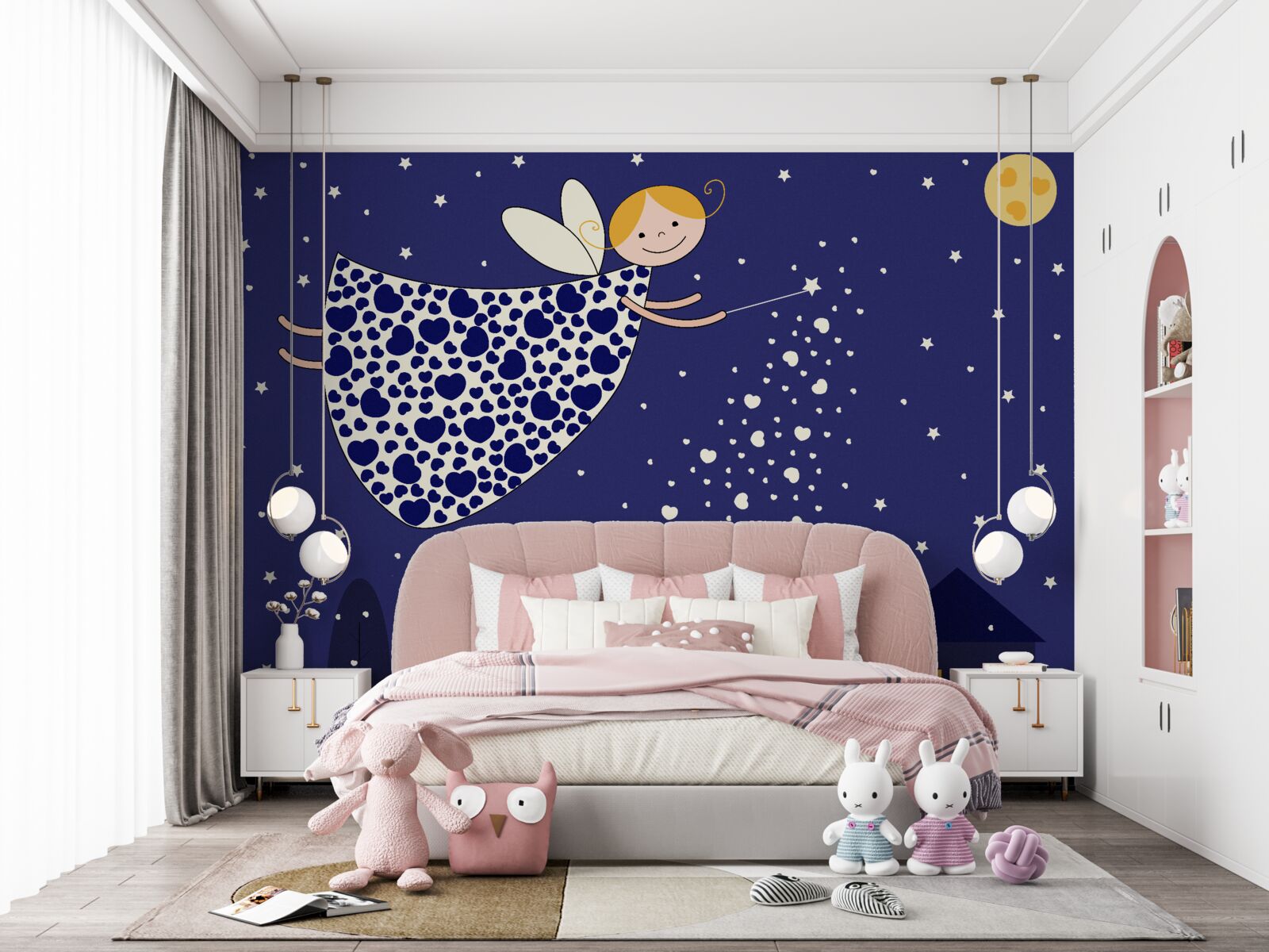 Фотошпалери чаклунка в нічному просторі