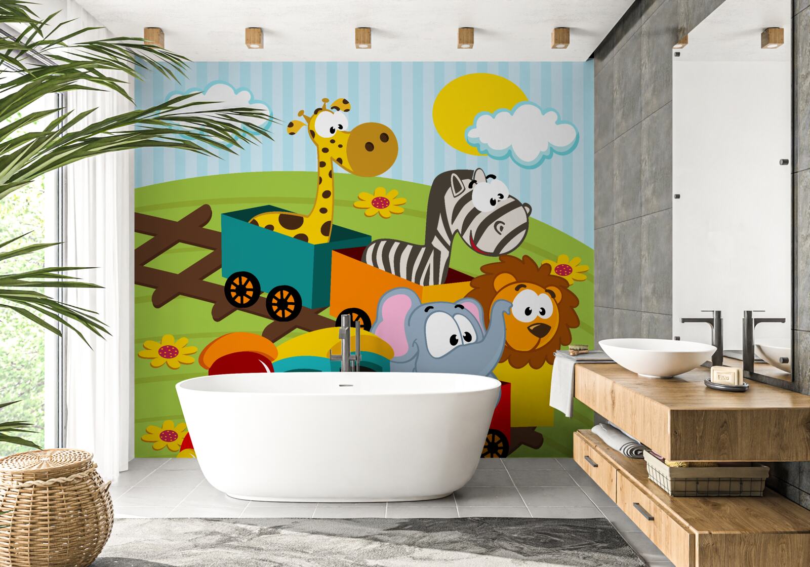 Фотошпалери милі створіння в поїзді