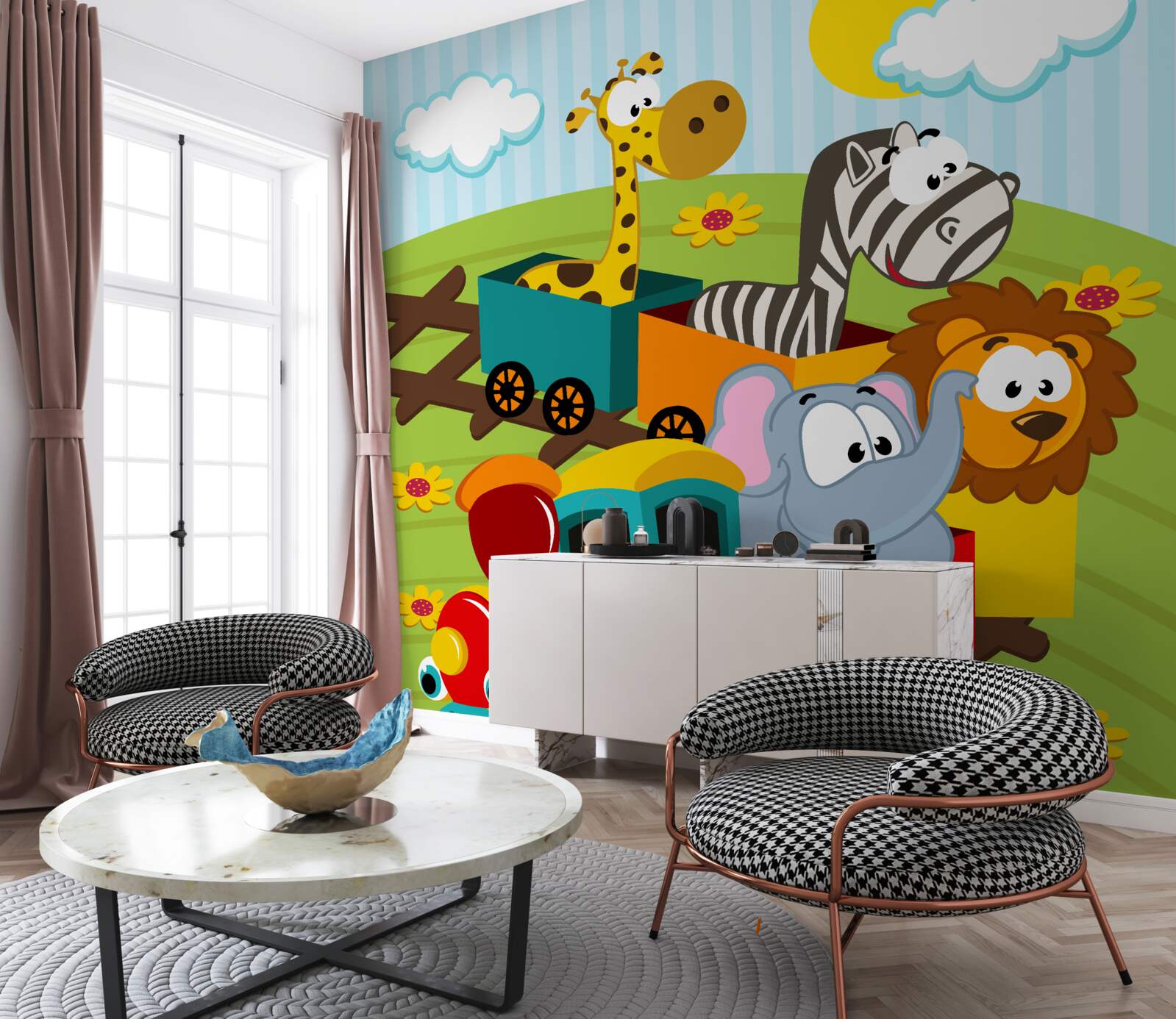 Фотошпалери милі створіння в поїзді