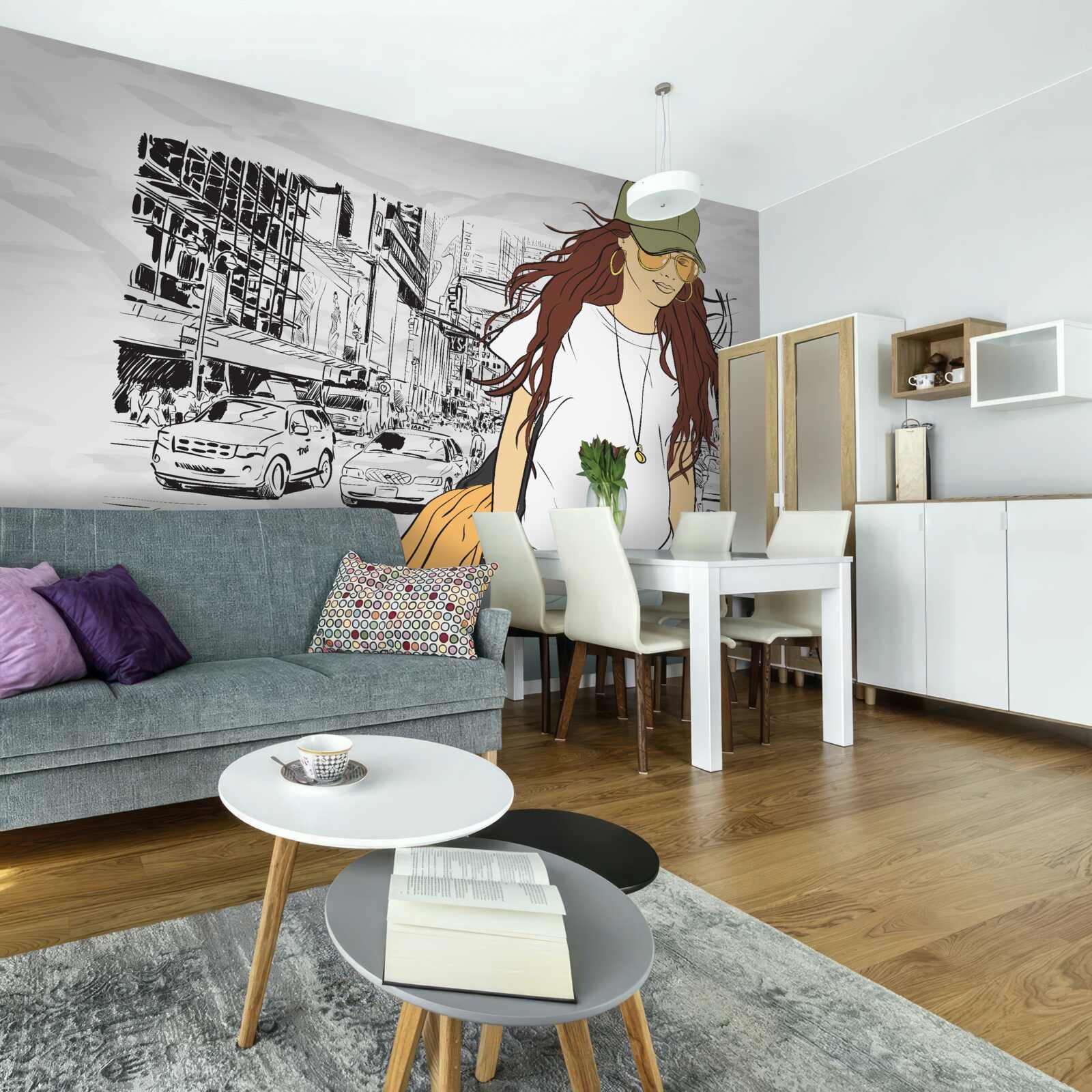 Фотошпалери стильна і приваблива дівчина