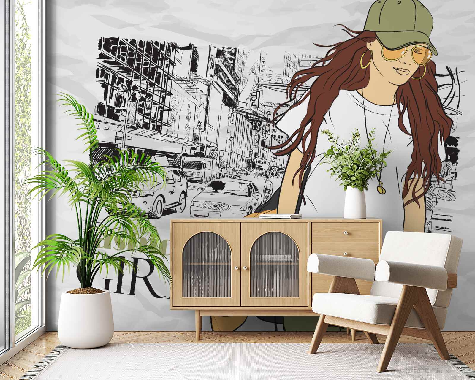 Фотошпалери стильна і приваблива дівчина