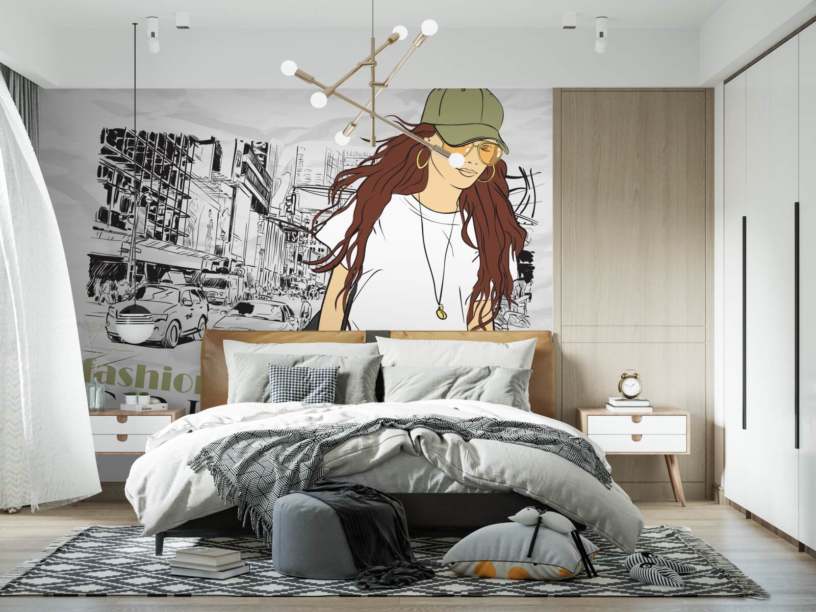 Фотошпалери стильна і приваблива дівчина