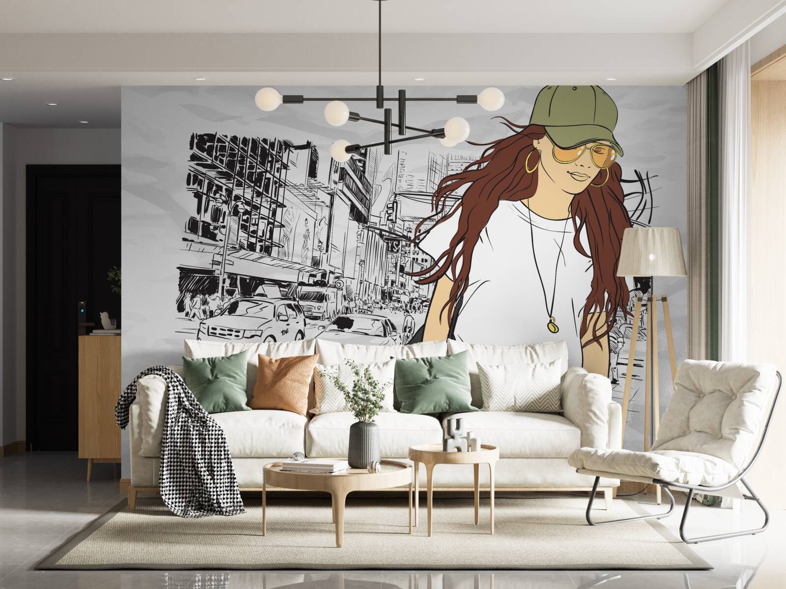 Фотошпалери стильна і приваблива дівчина