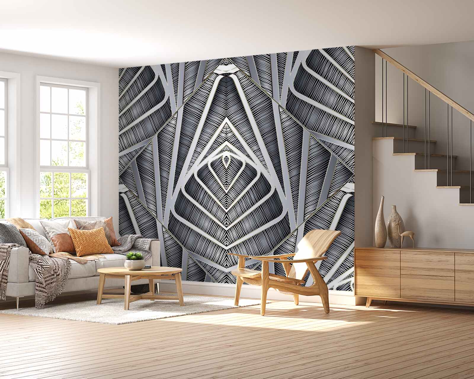 Фотошпалери абстрактний візерунок листя