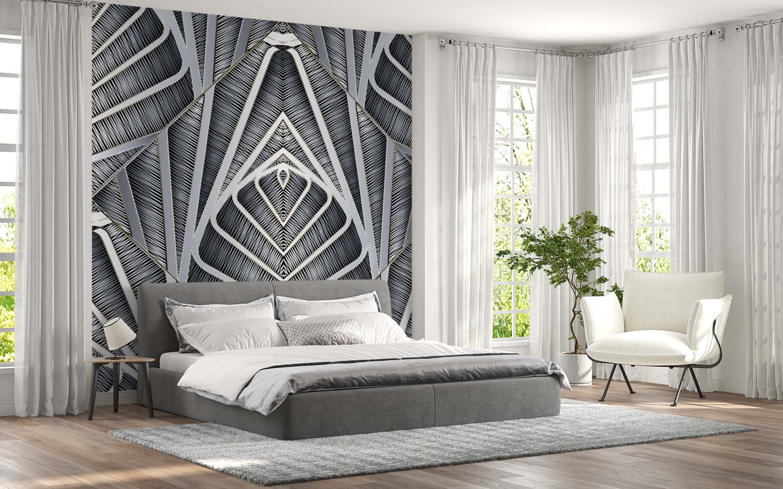 Фотошпалери абстрактний візерунок листя