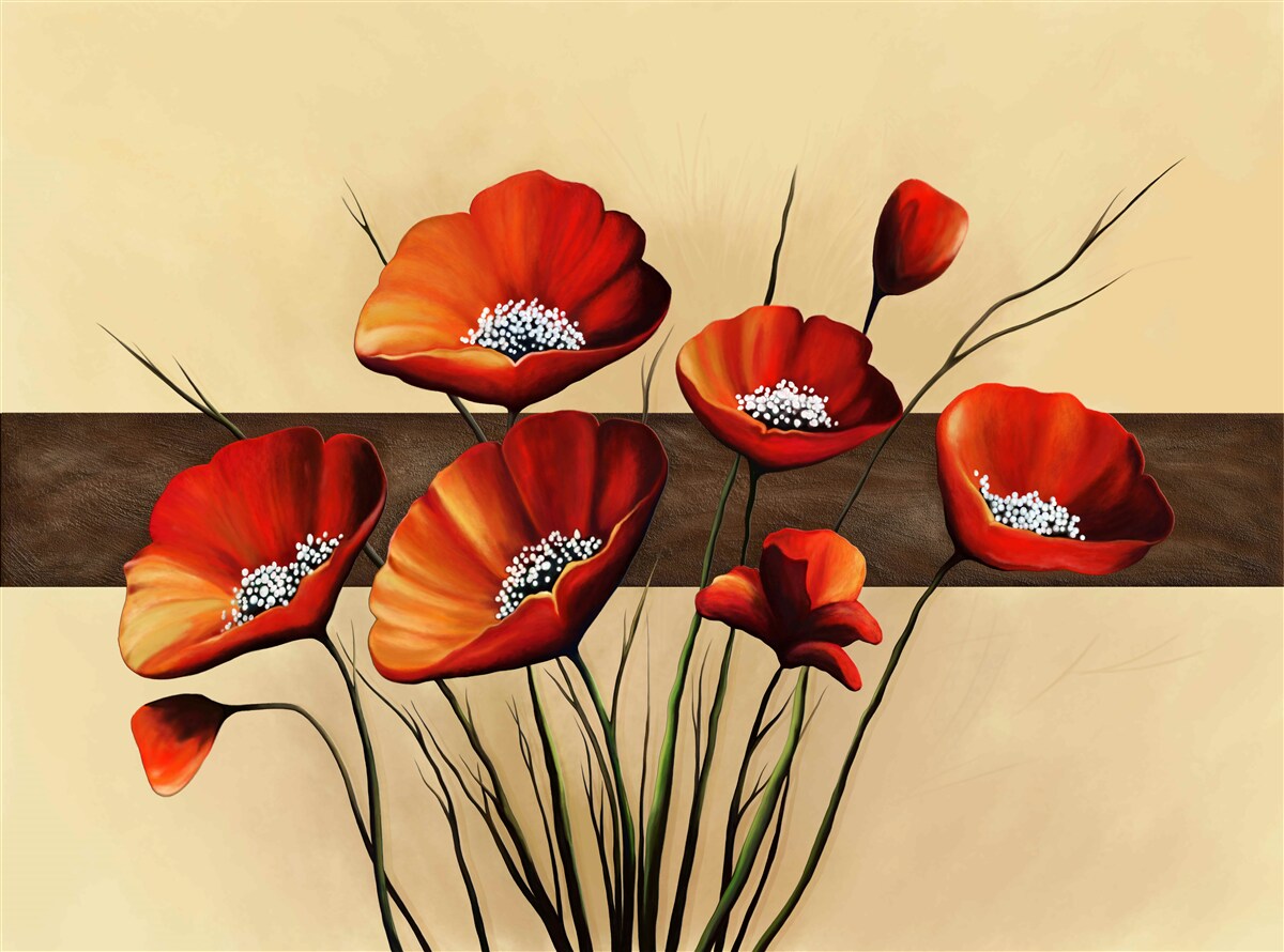 Фотошпалери набір чудових червоних маків