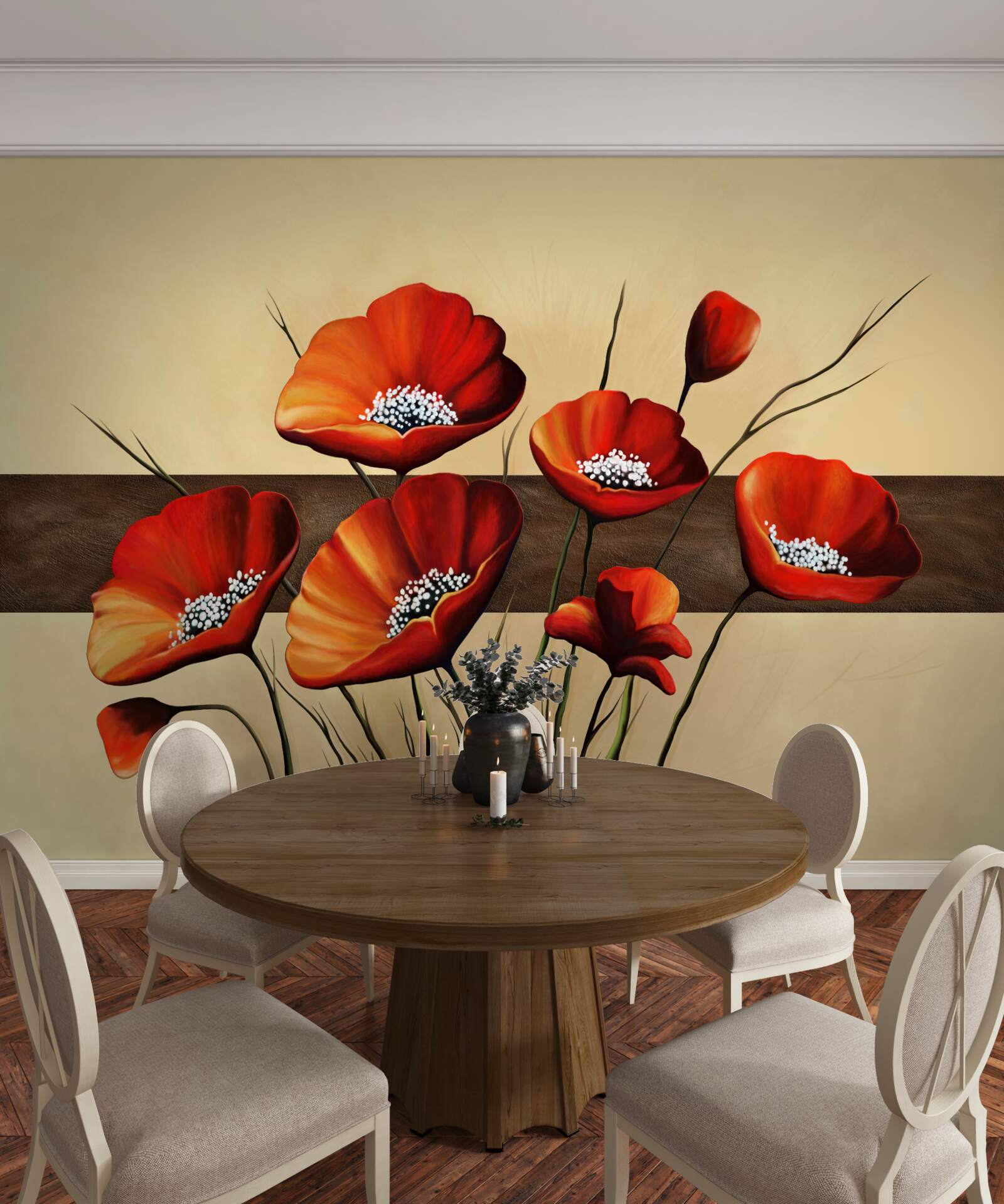 Фотошпалери набір чудових червоних маків