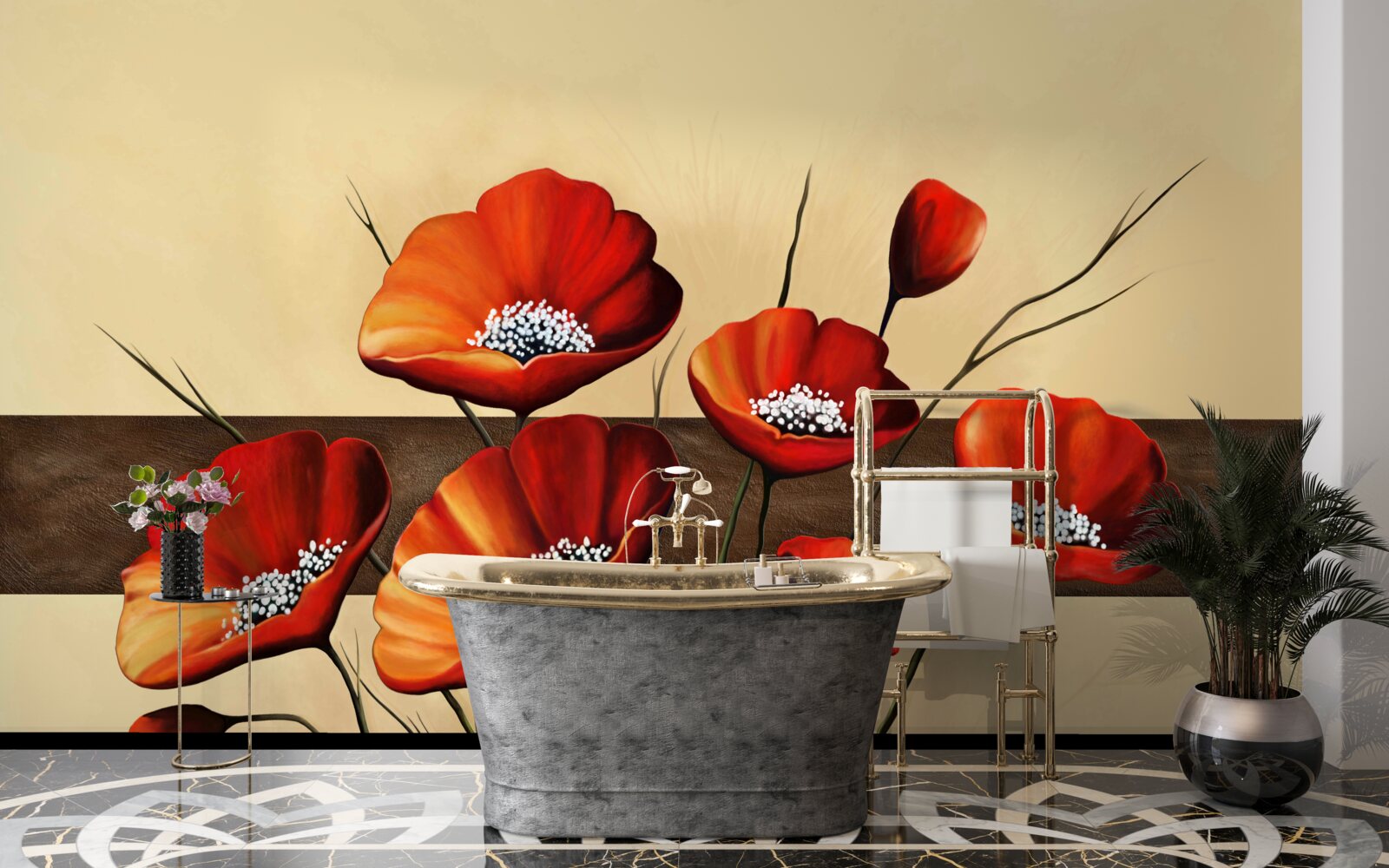 Фотошпалери набір чудових червоних маків