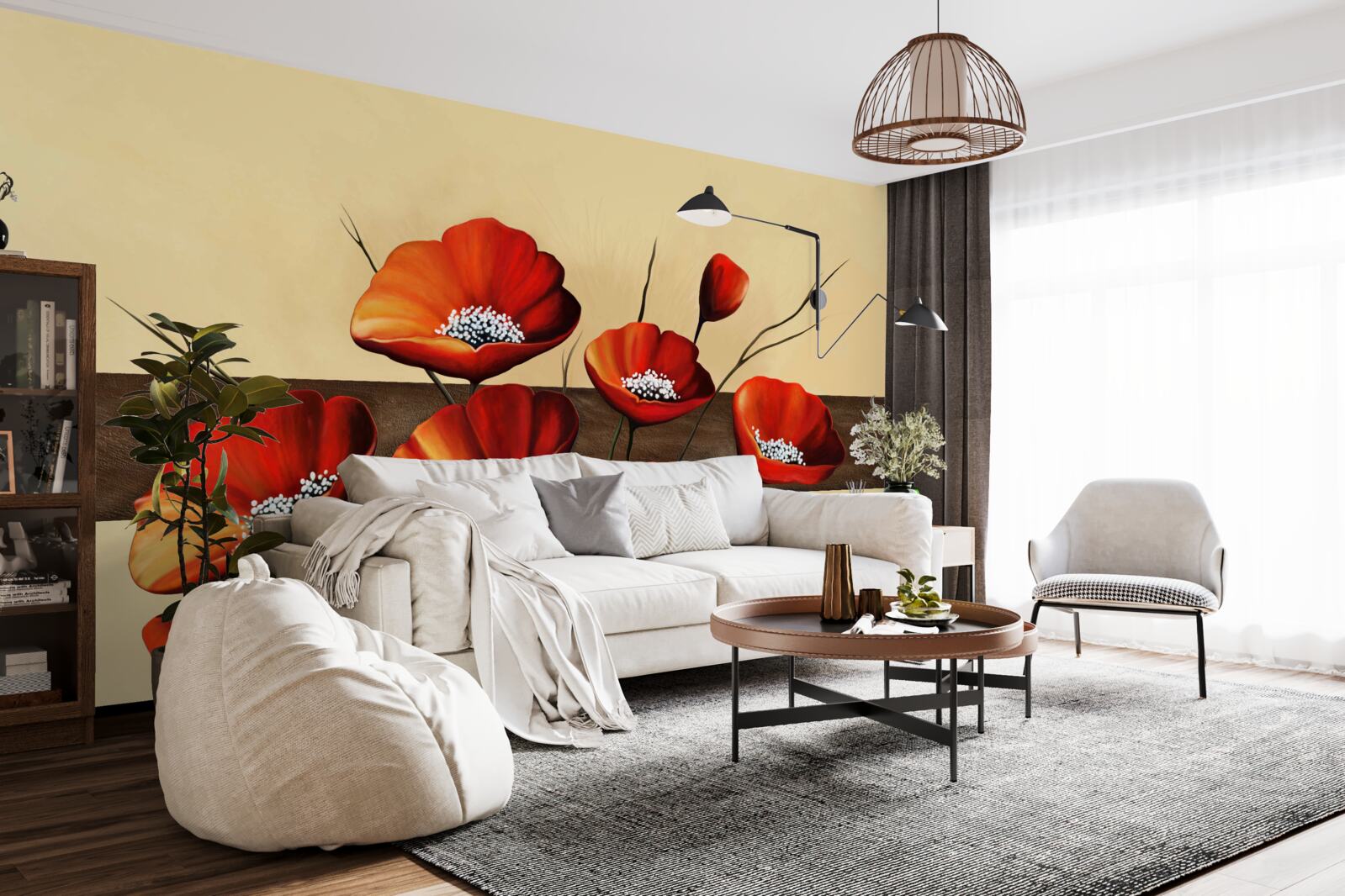 Фотошпалери набір чудових червоних маків