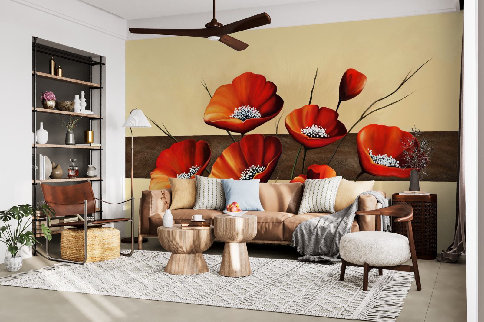 Фотошпалери набір чудових червоних маків