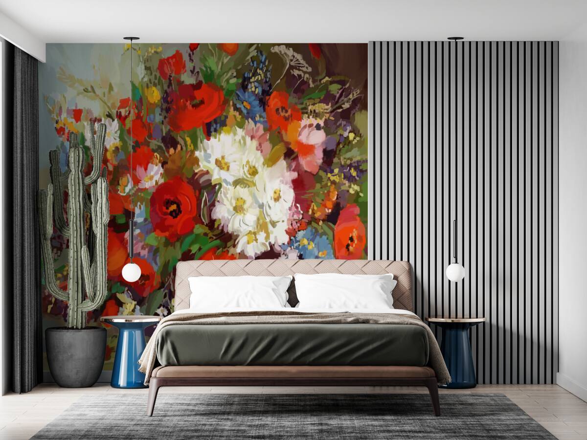 Фотошпалери композиція з квітів, зібраних на літніх луках