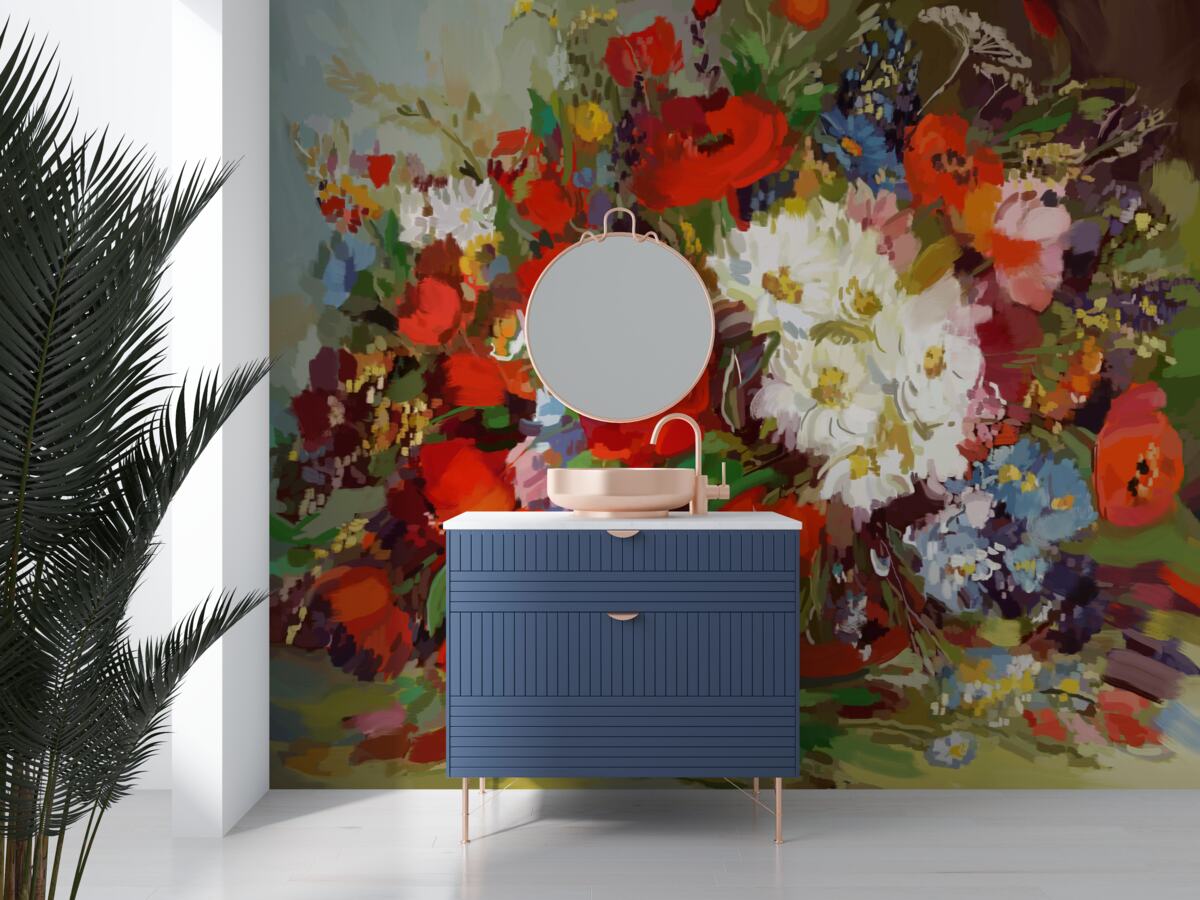 Фотошпалери композиція з квітів, зібраних на літніх луках