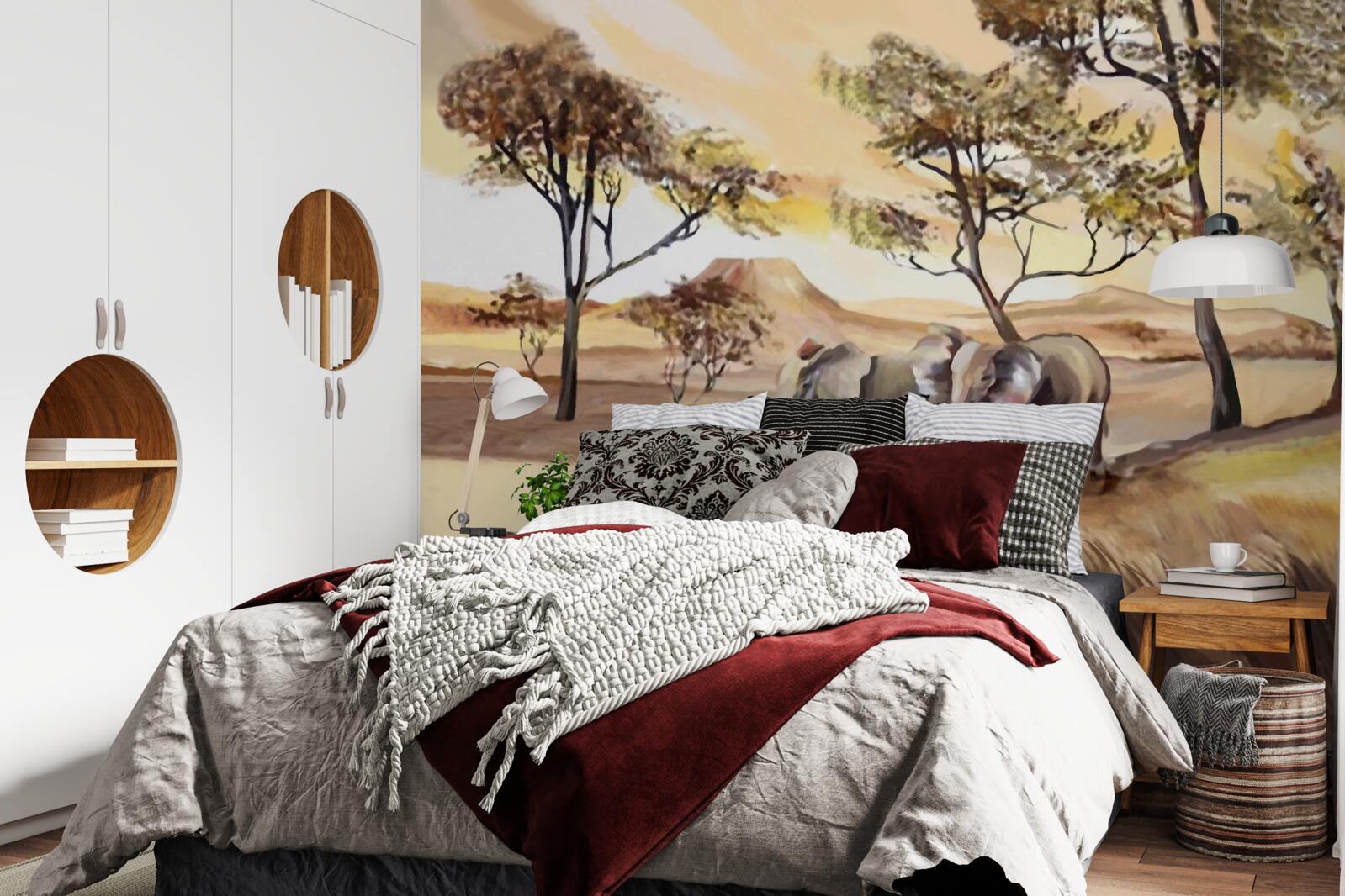 Фотошпалери сімейна подорож на слонах