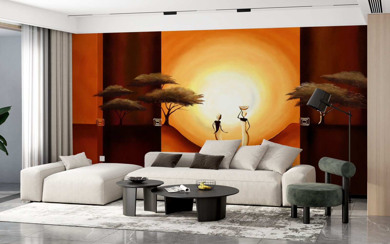 Фотошпалери захід сонця в африці