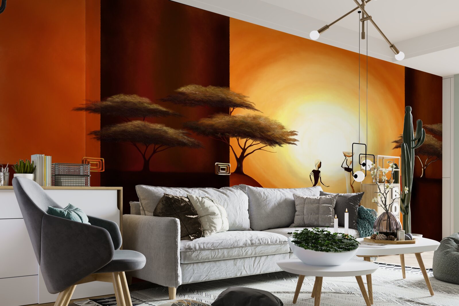 Фотошпалери захід сонця в африці