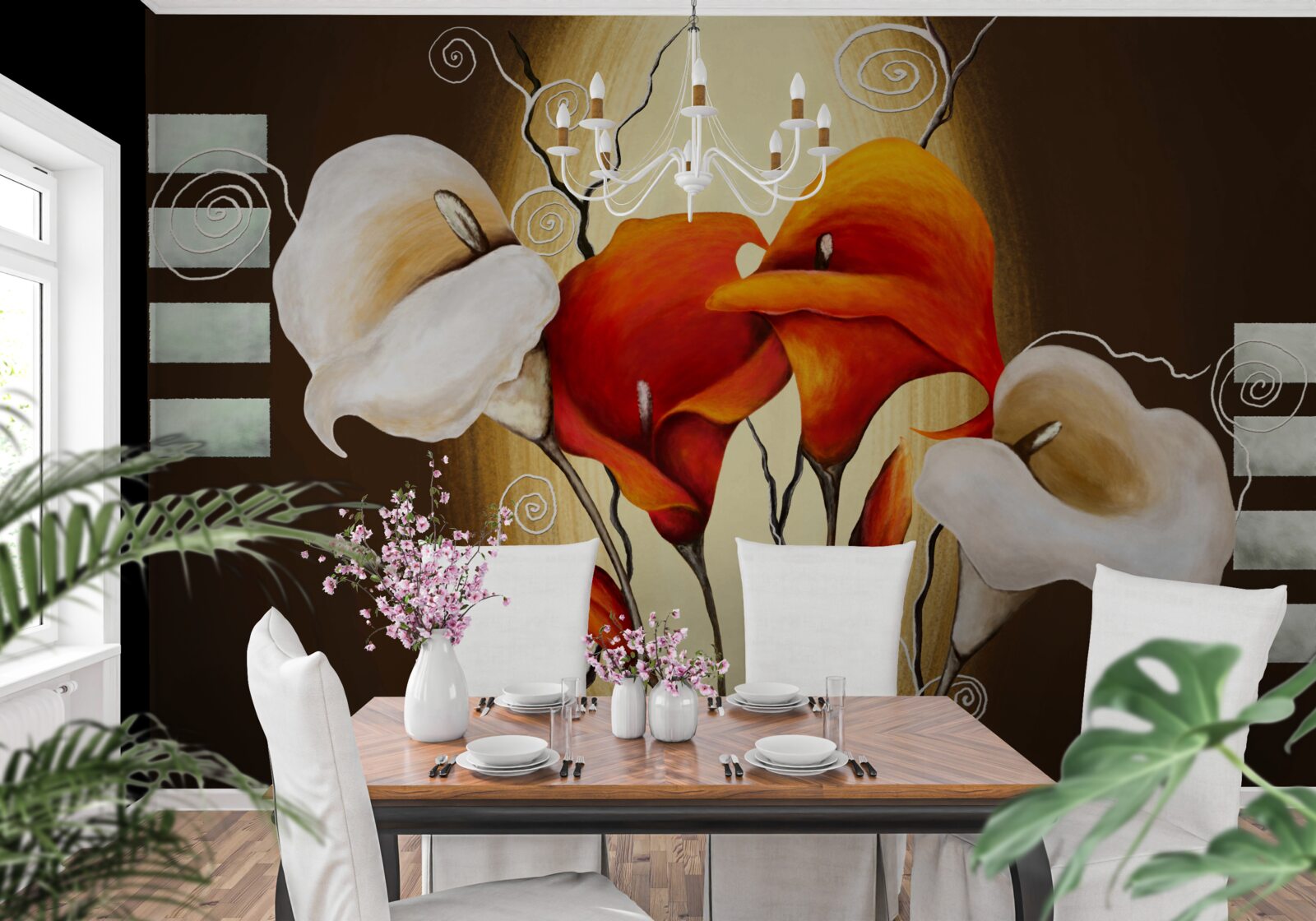 Фотошпалери червоні та білі калюжки