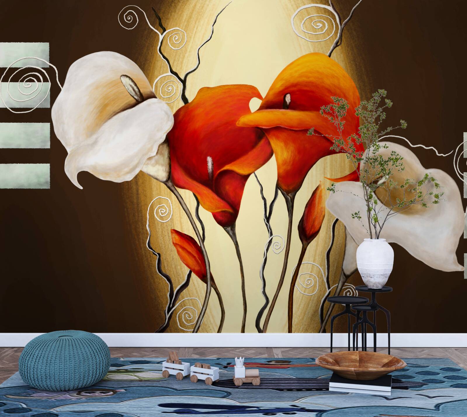 Фотошпалери червоні та білі калюжки