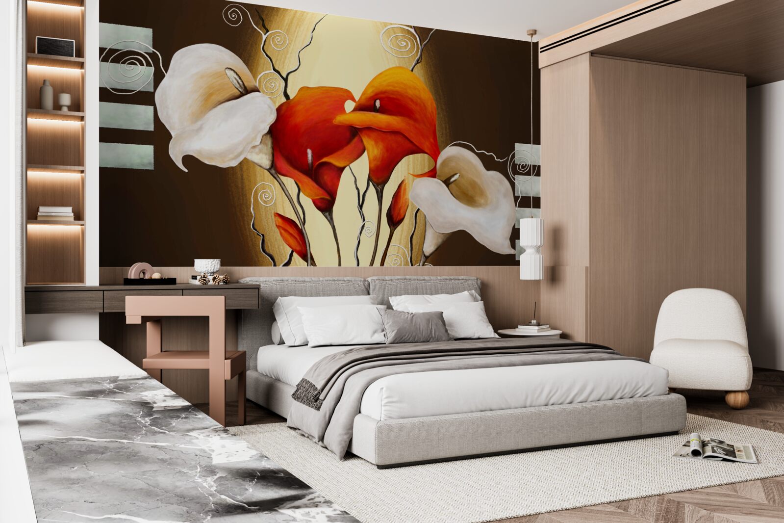 Фотошпалери червоні та білі калюжки