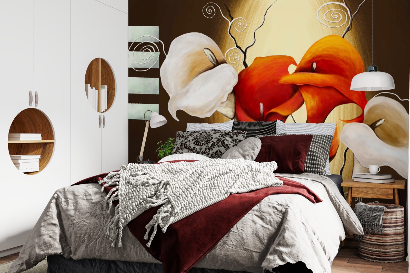 Фотошпалери червоні та білі калюжки