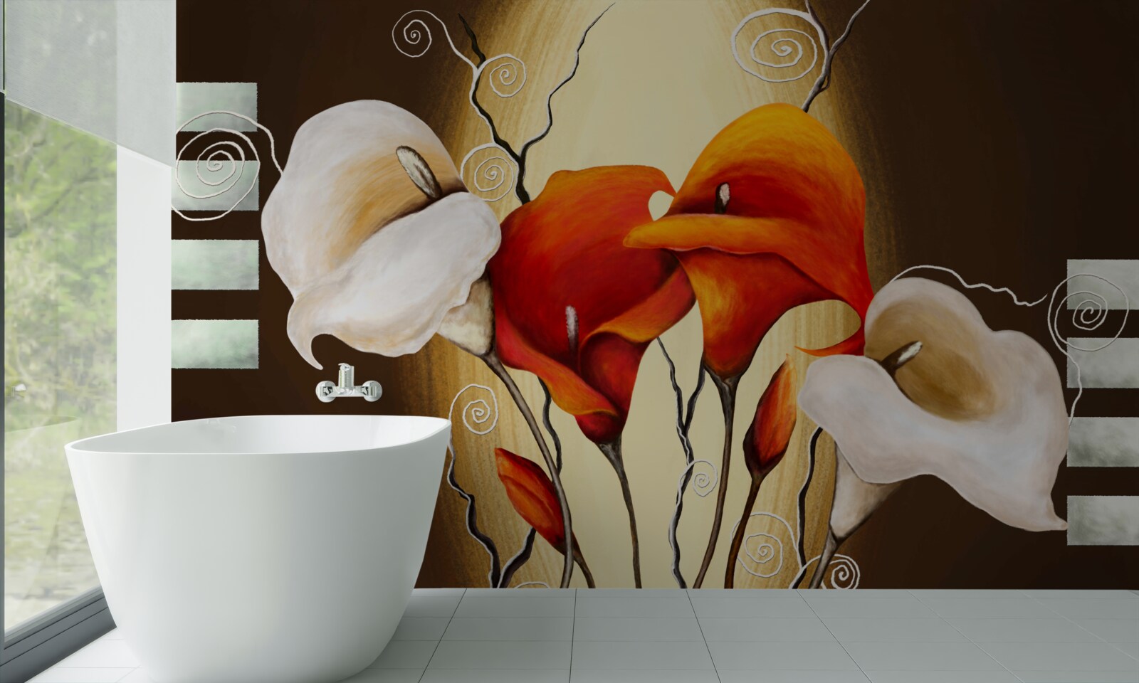 Фотошпалери червоні та білі калюжки