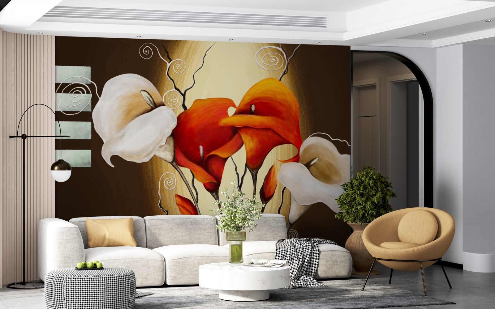 Фотошпалери червоні та білі калюжки