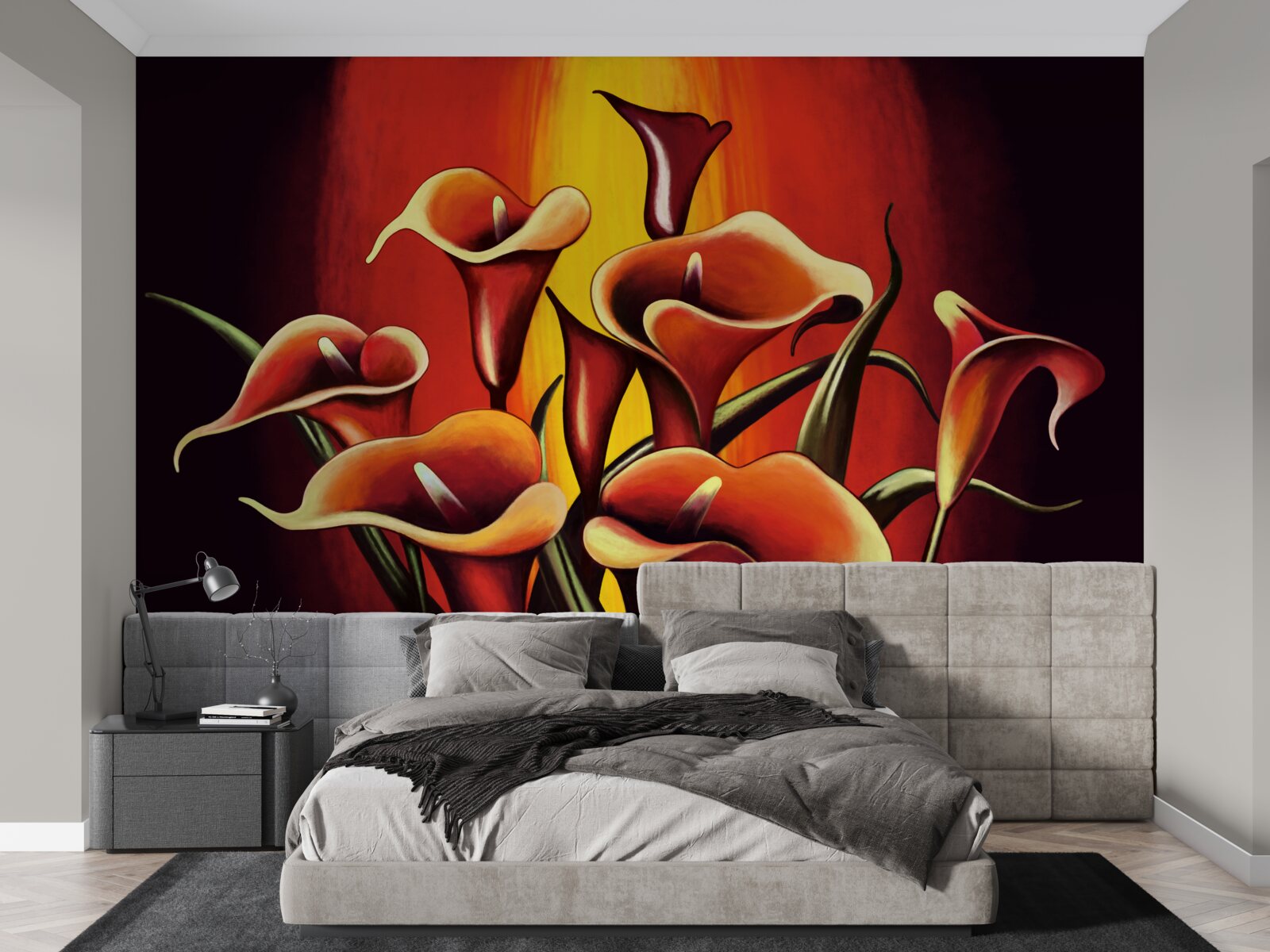 Фотошпалери вогняні квітучі калюжі