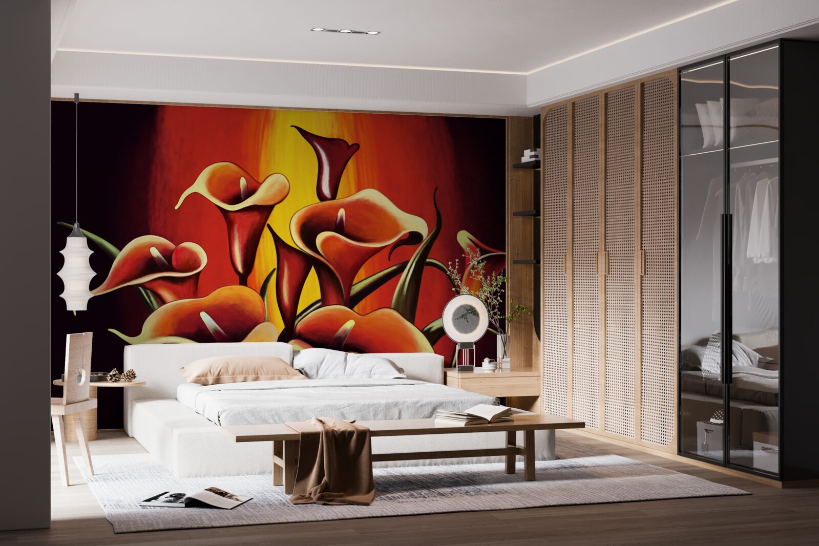 Фотошпалери вогняні квітучі калюжі