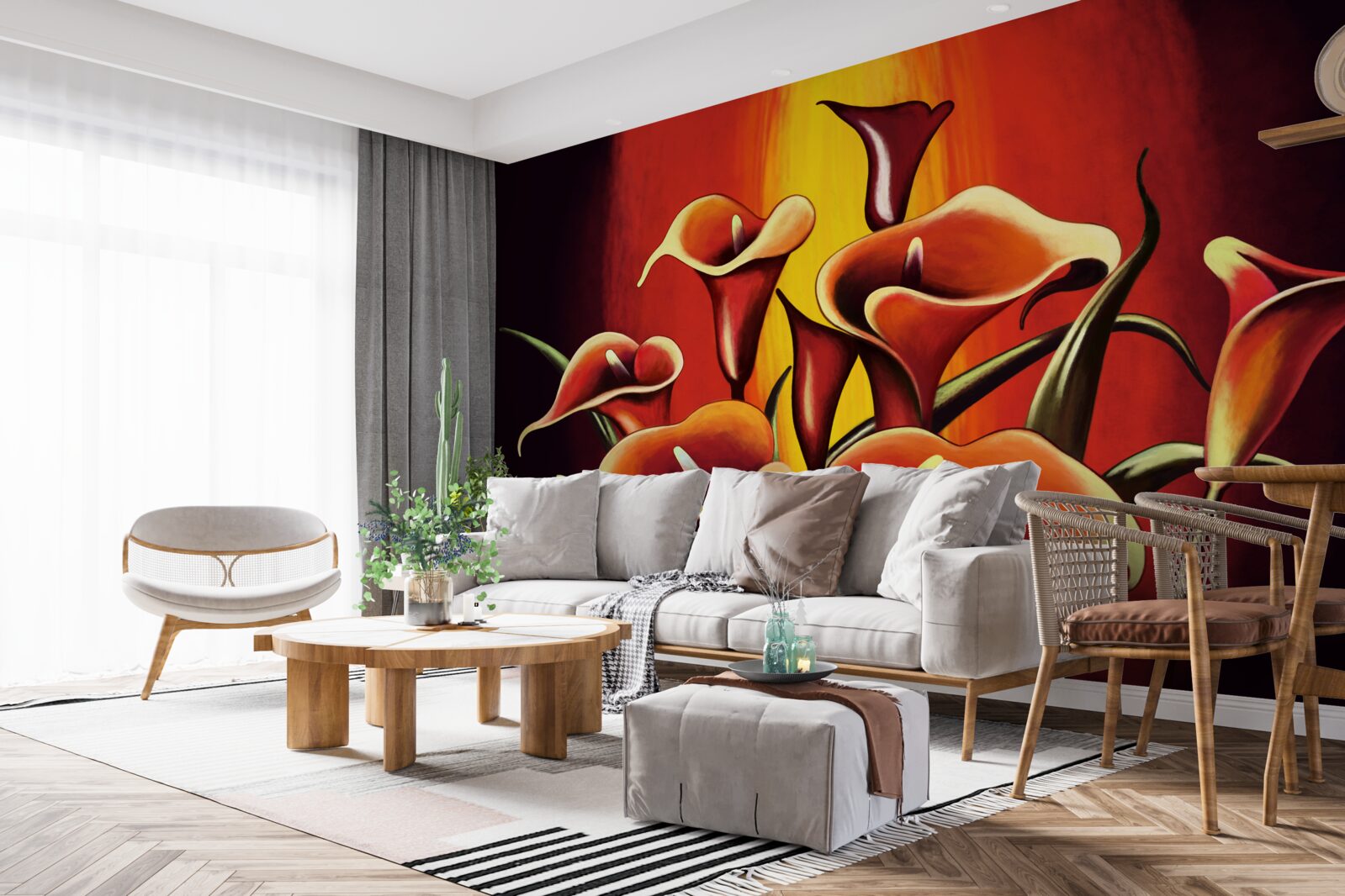 Фотошпалери вогняні квітучі калюжі