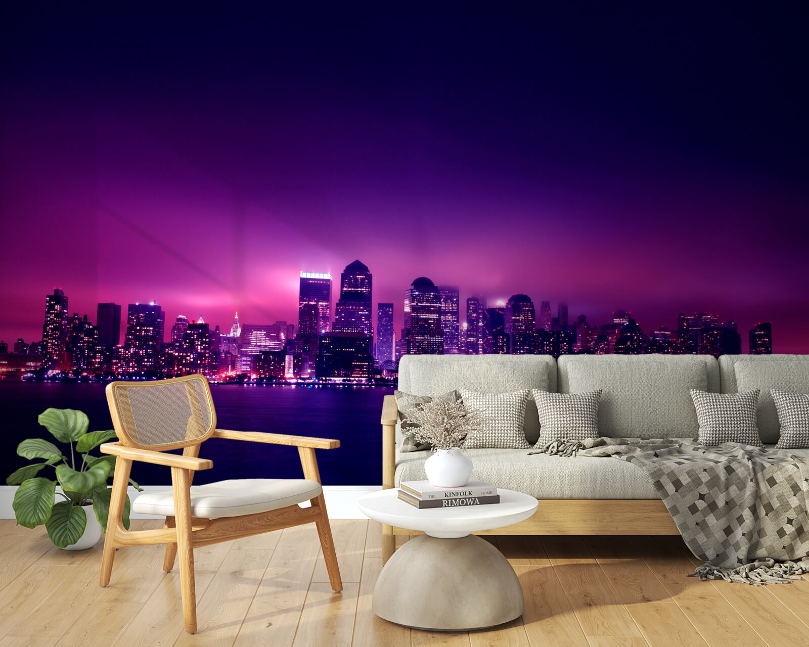 Фотошпалери бузкове сяйво над великим містом