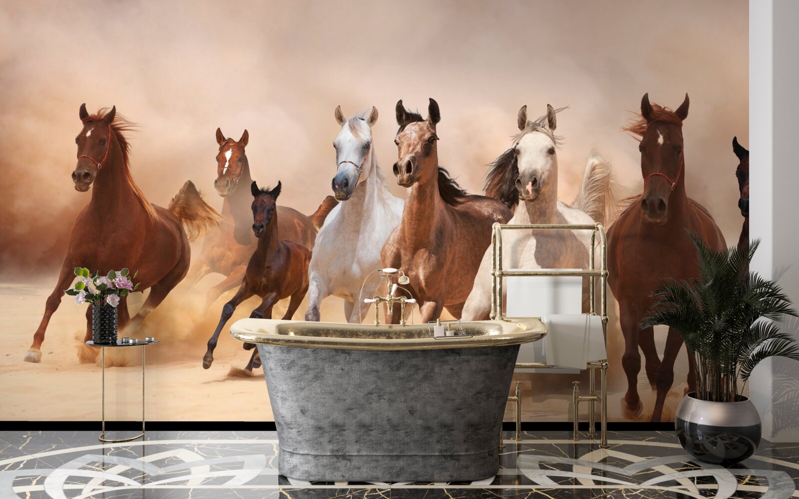 Фотошпалери табун вільних коней