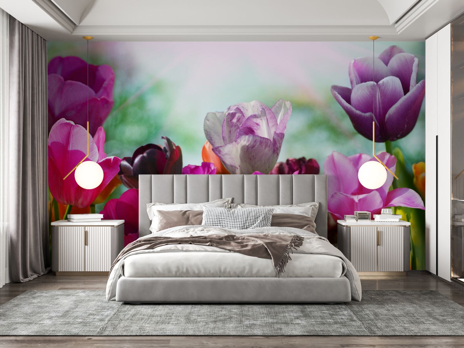 Фотошпалери тюльпани різних кольорів