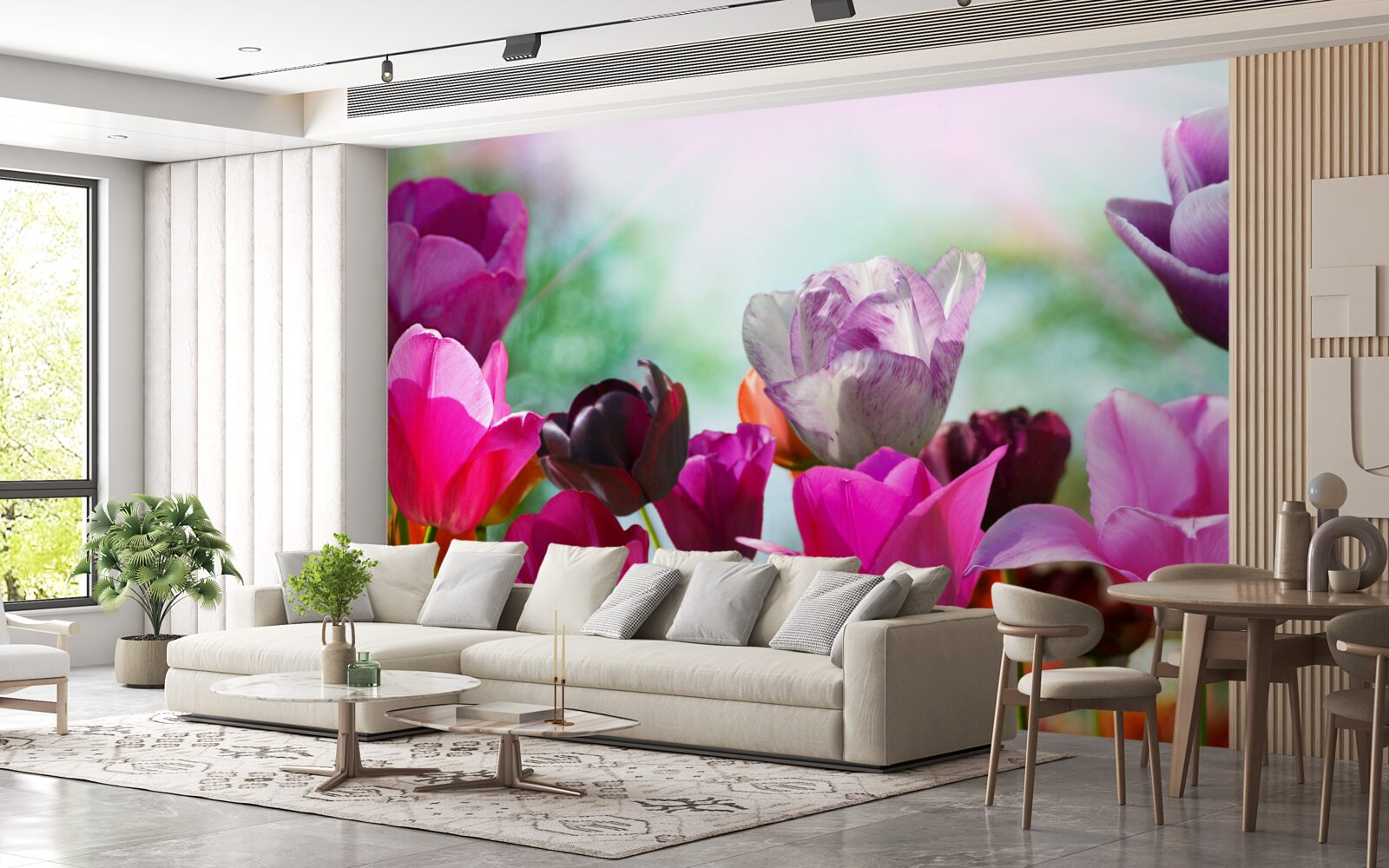 Фотошпалери тюльпани різних кольорів