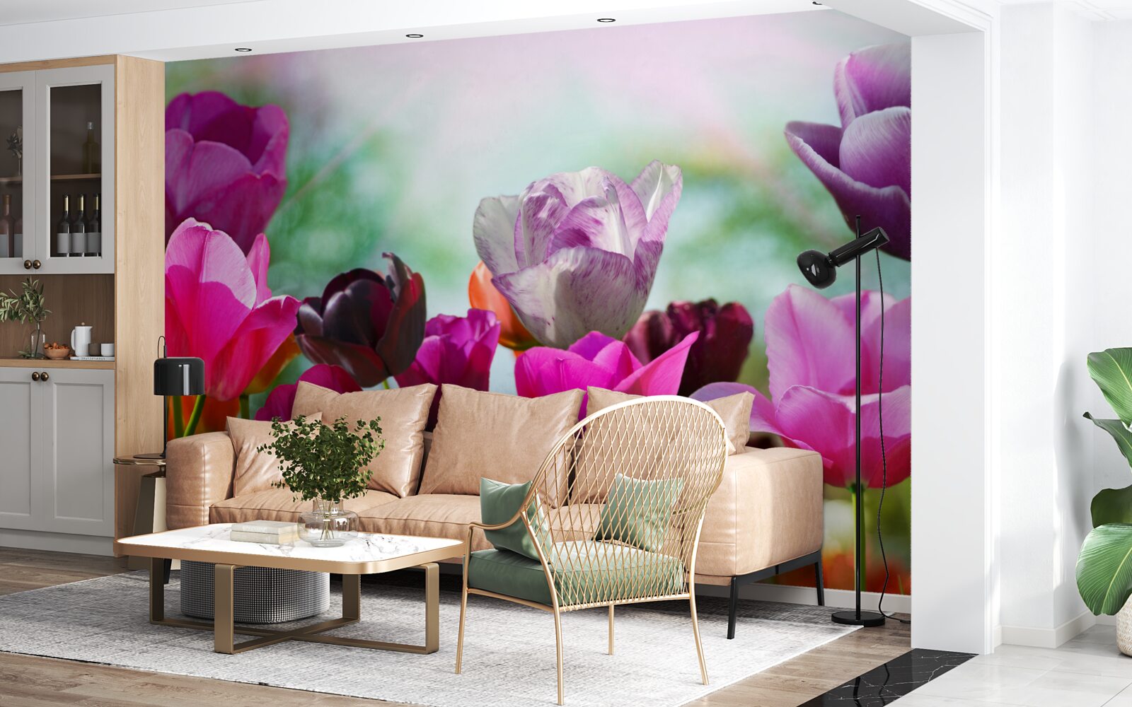 Фотошпалери тюльпани різних кольорів