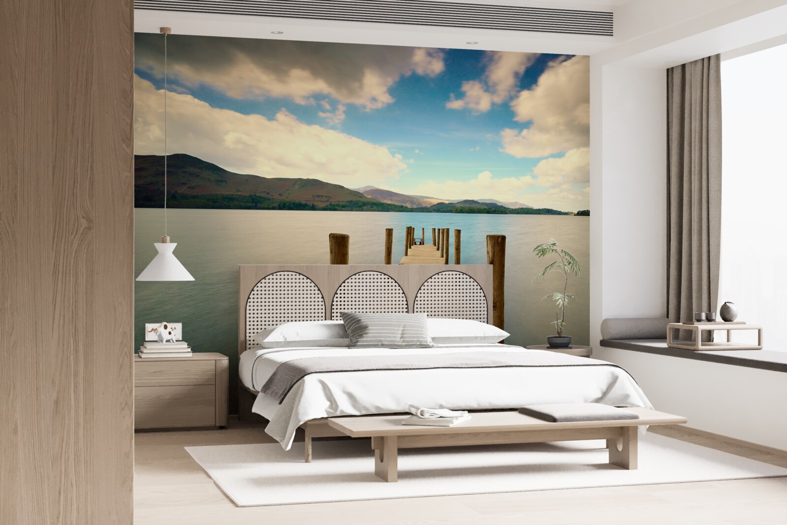 Фотошпалери дерев'яний пірс на узбережжі