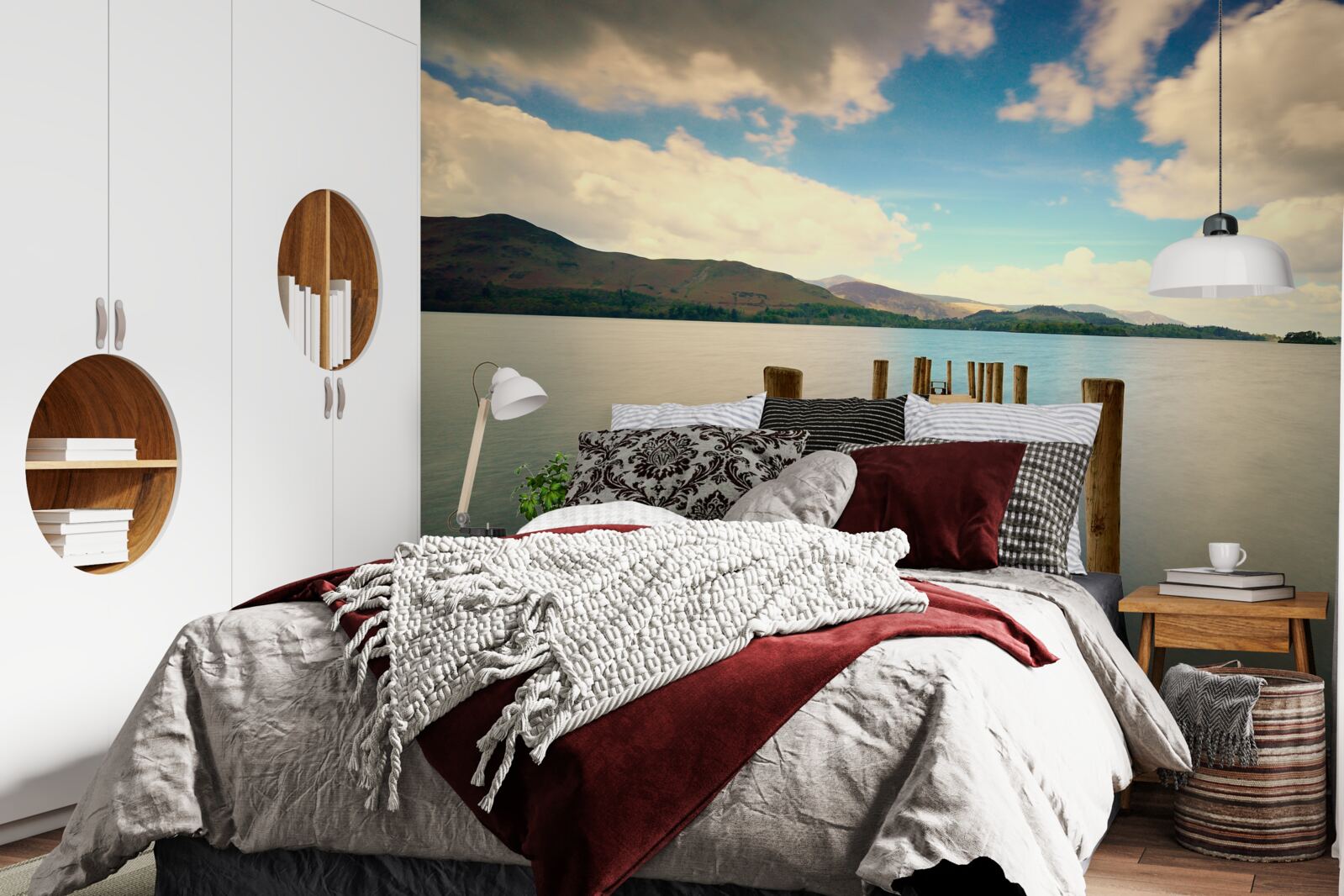 Фотошпалери дерев'яний пірс на узбережжі