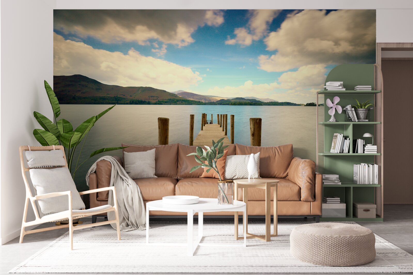 Фотошпалери дерев'яний пірс на узбережжі