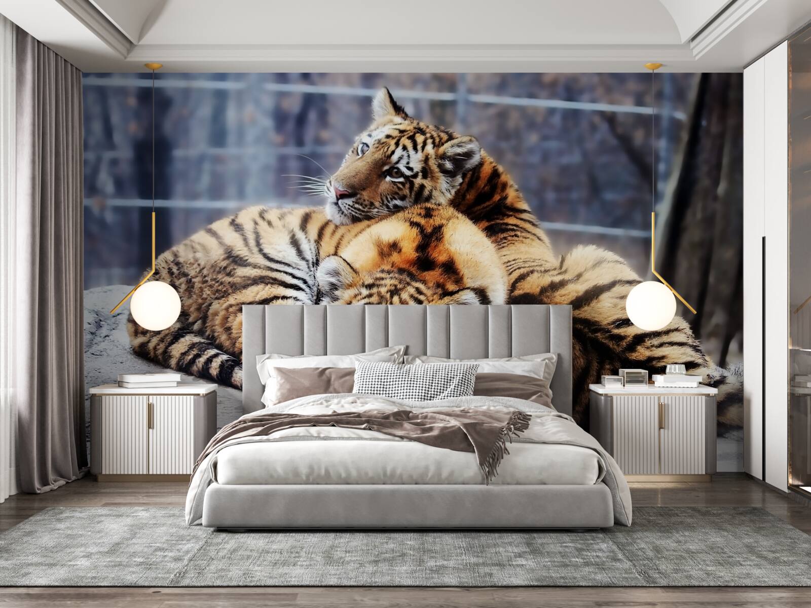 Фотошпалери Сплячі тигри мають красу