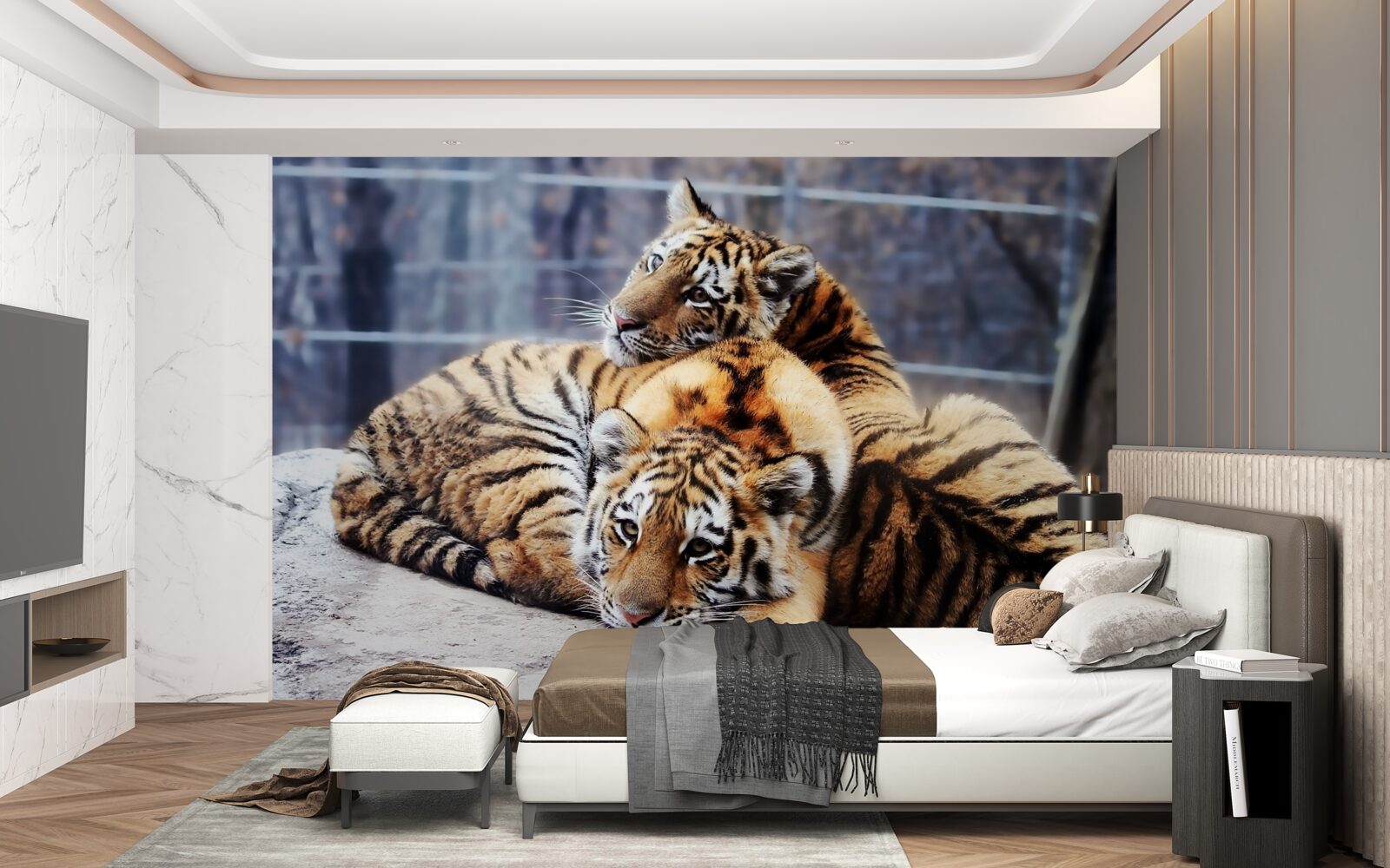 Фотошпалери Сплячі тигри мають красу