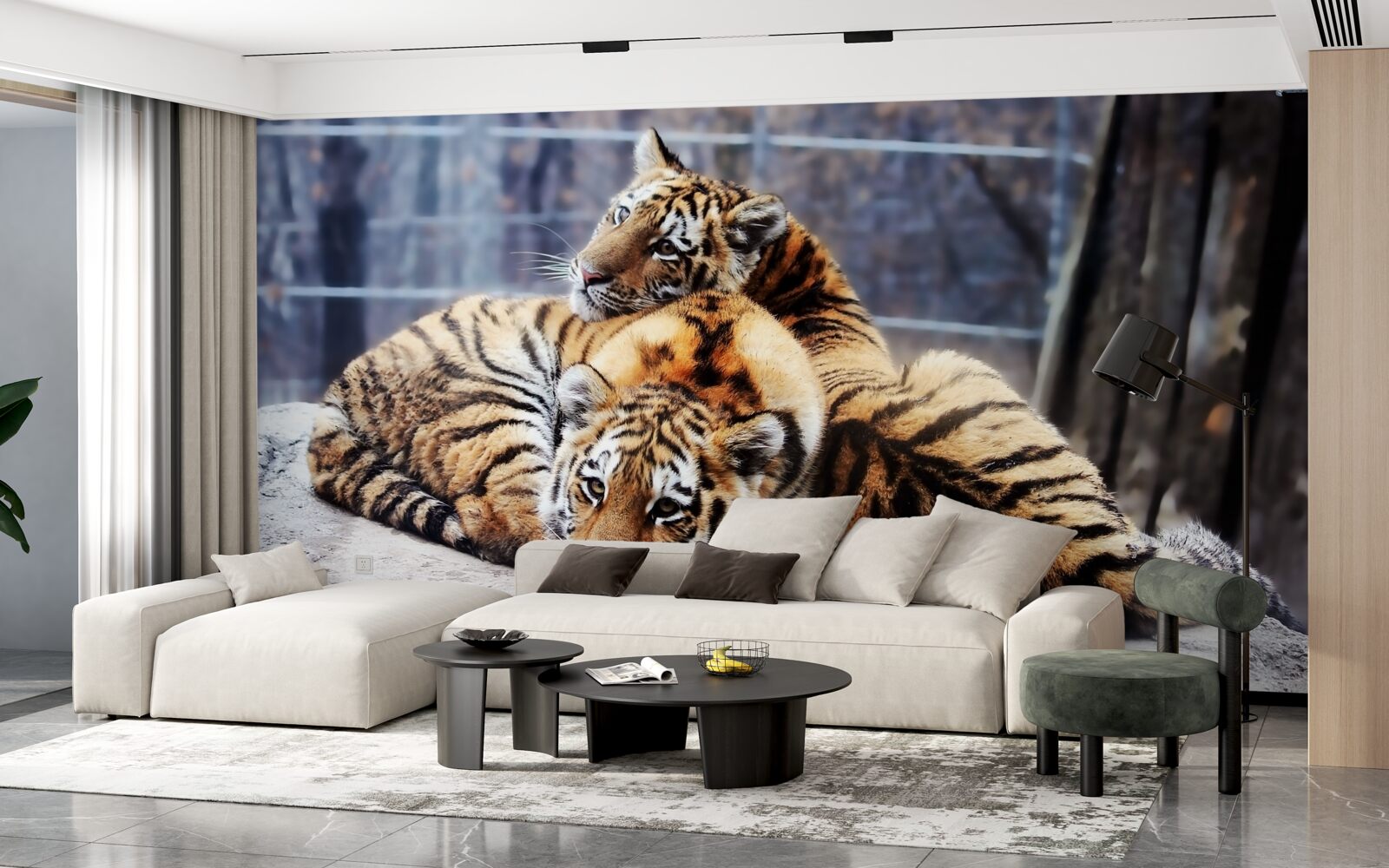 Фотошпалери Сплячі тигри мають красу