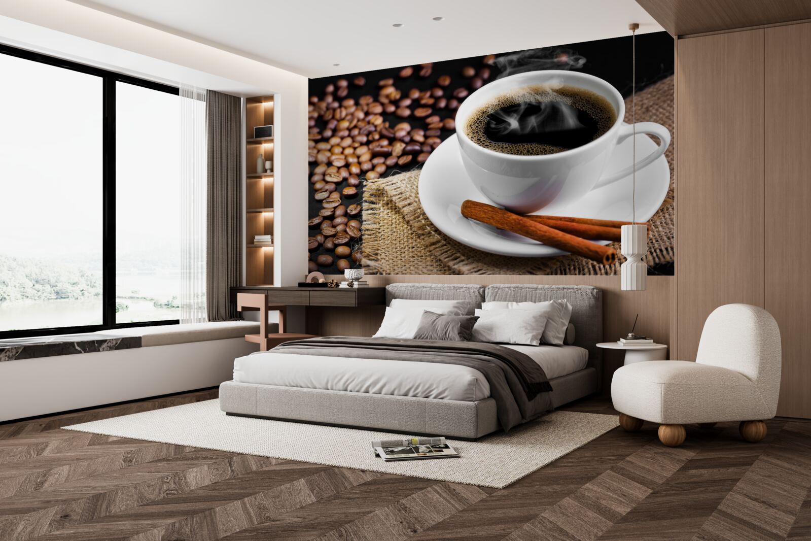 Фотошпалери чашка кави з гілочками кориці