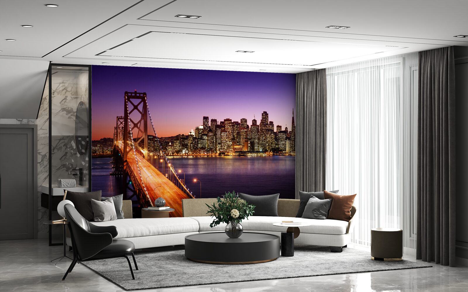 Фотошпалери Нічні вогні мосту Сан-Франциско