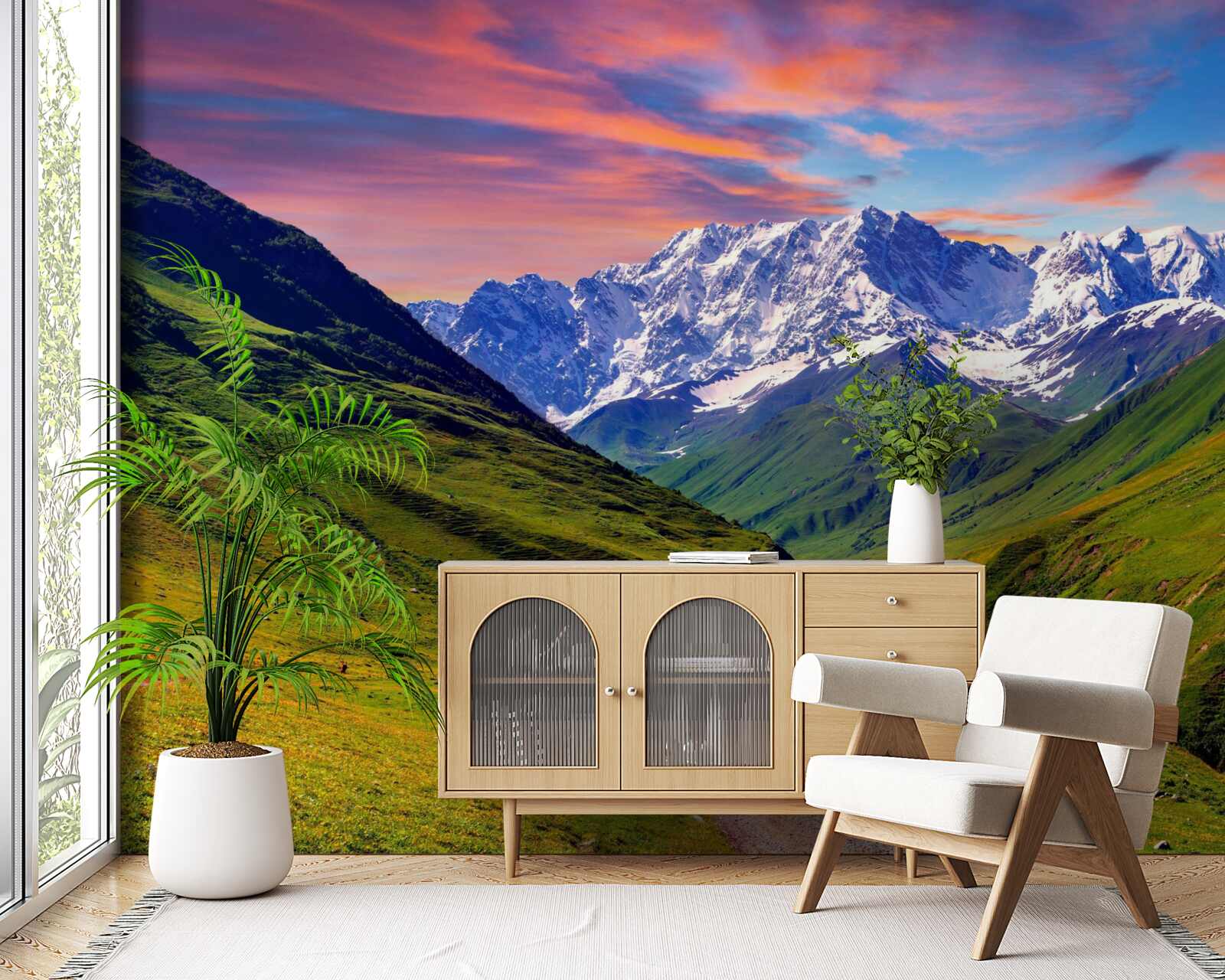 Фотошпалери чарівний шлях через гірські вершини