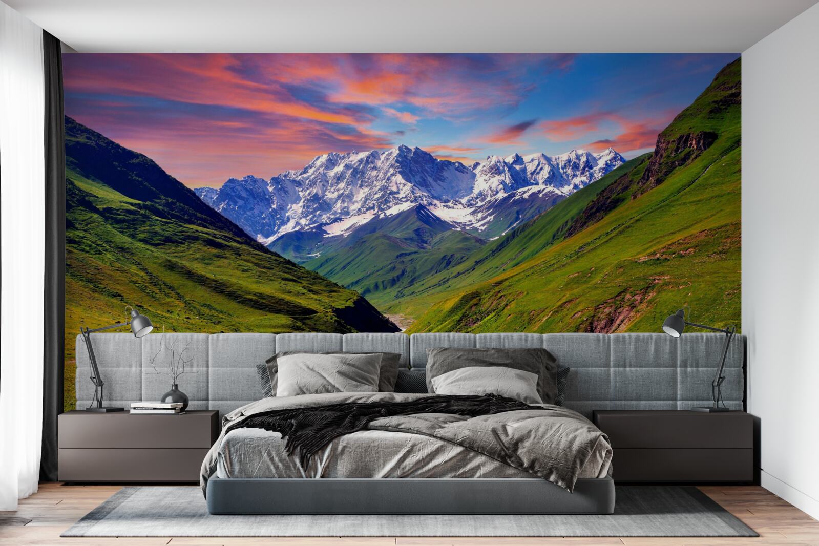 Фотошпалери чарівний шлях через гірські вершини